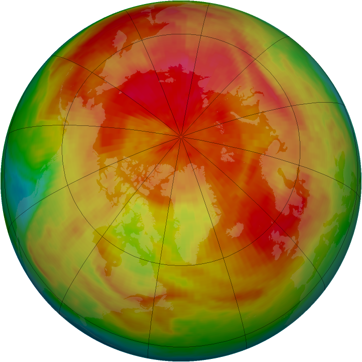 Arctic ozone map for 27 March 1984